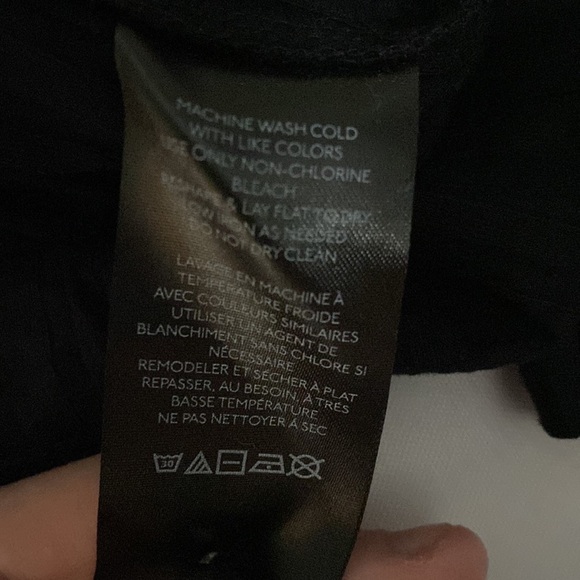 ❤️ XL ❤️ NWT Anthro Top Off The Shoulder Black Buttons Ribbed Long Sleeve​ - Picture 5 of 6